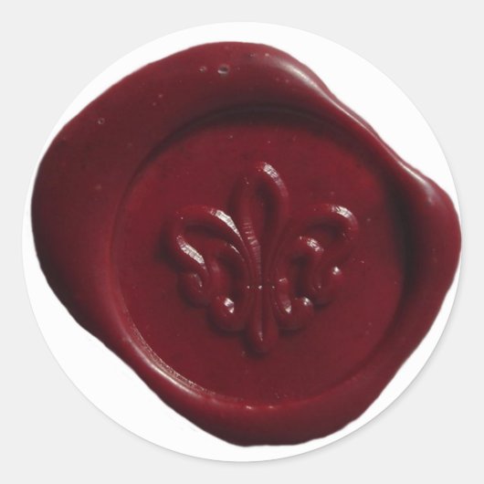 Sticker Rond Sceau de cire Faux en rouge (Devant)