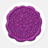 Sticker Rond Sceau de cire faux, fuchsia (Devant)