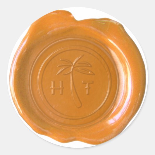 Sticker Rond Sceau de cire Faux - HT personnalisé (Devant)
