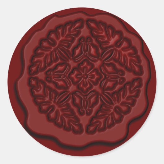 Sticker Rond Sceau de cire Faux imprimé, rouge (Devant)