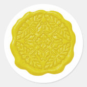 Sticker Rond Sceau de cire faux, jaune citron (Devant)