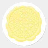Sticker Rond Sceau de cire faux, jaune citron (Devant)