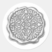 Sticker Rond Sceau de cire faux, métallisé argent (Devant)