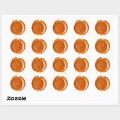 Sticker Rond Sceau de cire Faux - Orange - BAT 02 (Feuille)