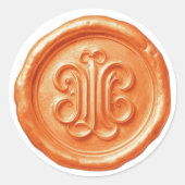 Sticker Rond Sceau de cire faux profond orange (Devant)