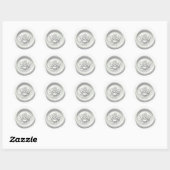 Sticker Rond Sceau de cire faux rose blanche impression profond (Feuille)
