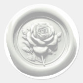 Sticker Rond Sceau de cire faux rose blanche impression profond (Devant)