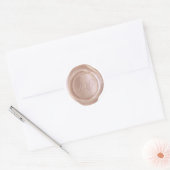 Sticker Rond Sceau de cire Faux - RoseGold - K&J_Custom (Enveloppe)