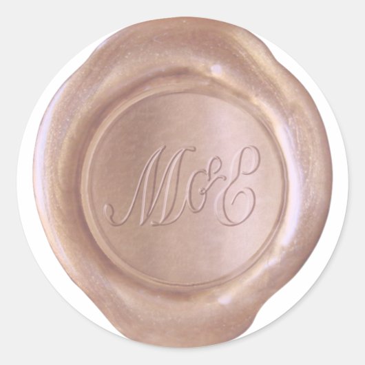 Sticker Rond Sceau de cire Faux - RoseGold - M&E_Custom (Devant)