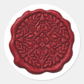 Sticker Rond Sceau de cire faux, rouge (Devant)