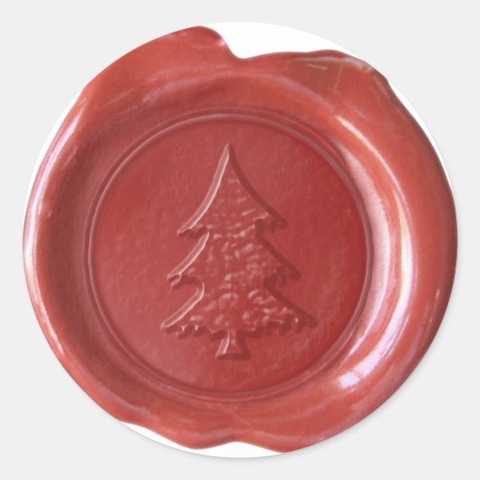 Sticker Rond Sceau de cire Faux - Rouge - ARBRE DE NOËL II (Devant)