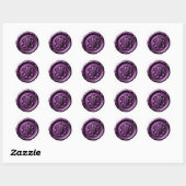 Sticker Rond Sceau de cire faux violet empreinte profonde 4 (Feuille)