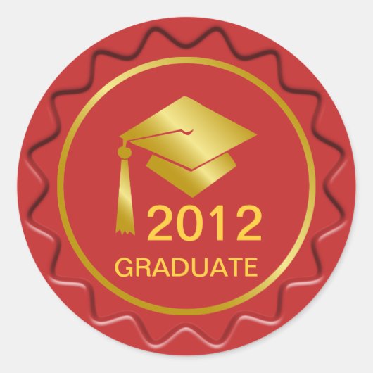 Sticker Rond Sceau de cire Golden Graduation (Devant)