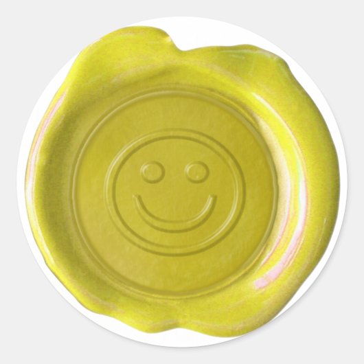 Sticker Rond Sceau de cire - Jaune - Face - (Devant)