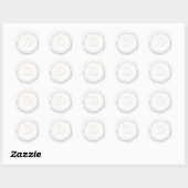 Sticker Rond Sceau de cire Monogramme blanc D initial (Feuille)