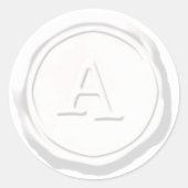 Sticker Rond Sceau de cire Monogramme blanc initial (Devant)