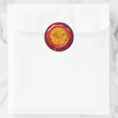 STICKER ROND SCEAU DE CIRE ROUGE FORINT D'OR ANTIQUE (Sac)