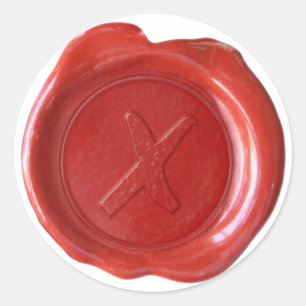 Sticker Rond Sceau de cire - Rouge - Personnalisé X -