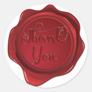 Sticker Rond Sceau de cire rouge Sweet 16 Élégante fête de mari
