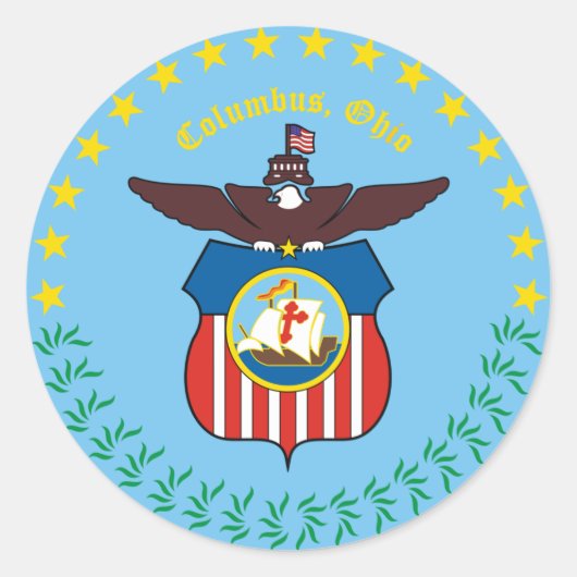 Sticker Rond Sceau de Columbus, Ohio (Devant)
