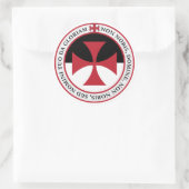 Sticker Rond Sceau de croix Modèles non Nobis Domine (Sac)