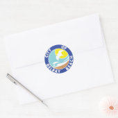 Sticker Rond Sceau de Delray Beach, Floride (Enveloppe)
