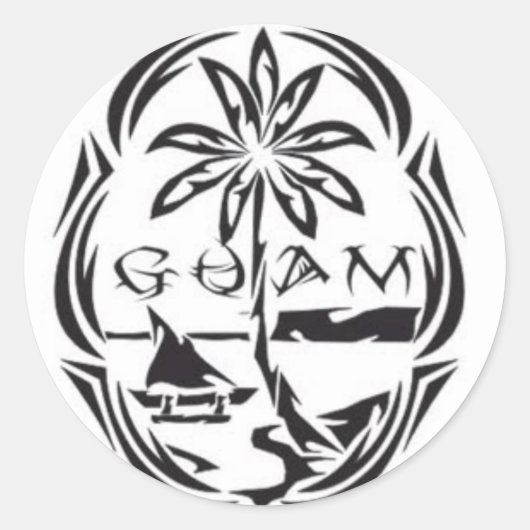 Sticker Rond Sceau de Guam (Devant)