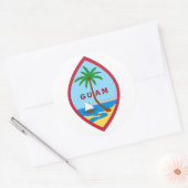 Sticker Rond Sceau de Guam (Enveloppe)