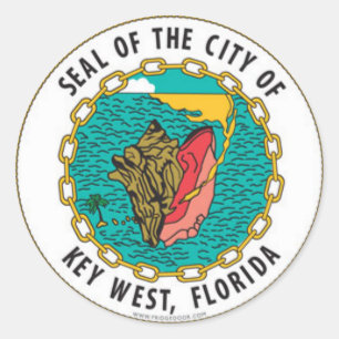 Sticker Rond Sceau de Key West, Floride