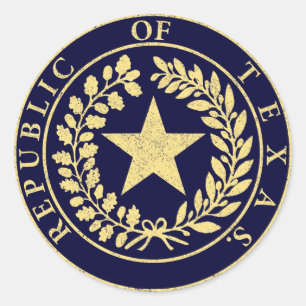 Sticker Rond Sceau de la République du Texas
