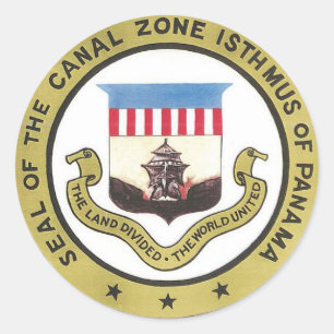 STICKER ROND SCEAU DE LA ZONE DU CANAL DE PANAMA