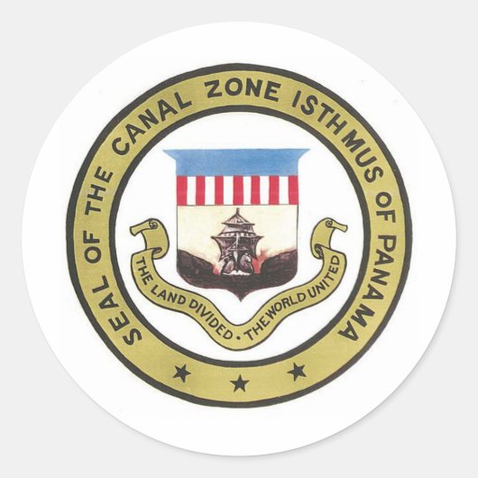 STICKER ROND SCEAU DE LA ZONE DU CANAL DE PANAMA (Devant)