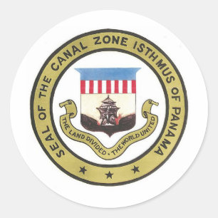 STICKER ROND SCEAU DE LA ZONE DU CANAL DE PANAMA