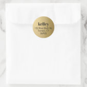 Sticker Rond Sceau de l'adresse d'impression, Faux Gold Foil (Sac)