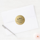Sticker Rond Sceau de l'adresse d'impression, Faux Gold Foil (Enveloppe)