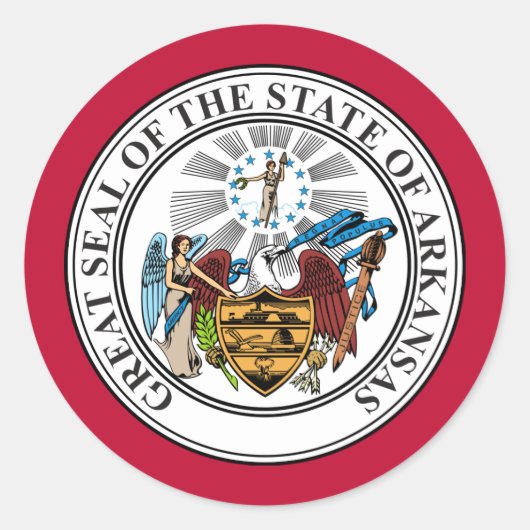Sticker Rond Sceau de l'Arkansan, Arkansas (Devant)