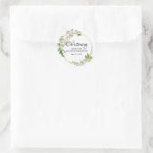 Sticker Rond Sceau de l'enveloppe de Christening Rose blanche e (Sac)