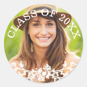Sticker Rond Sceau de l'enveloppe de la classe Floral Chic