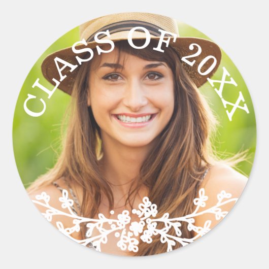 Sticker Rond Sceau de l'enveloppe de la classe Floral Chic (Devant)