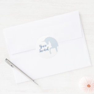 Sticker Rond Sceau de l'enveloppe de licorne bleue