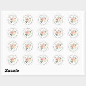 Sticker Rond Sceau de l'enveloppe de mariage flush (Feuille)