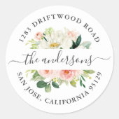 Sticker Rond Sceau de l'enveloppe de retour rose pâle (Devant)