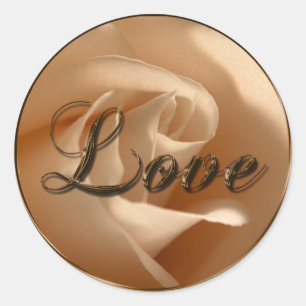 Sticker Rond Sceau de l'enveloppe du Mariage de la crème Rustiq