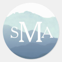 Sceau de l'enveloppe du monogramme de montagne
