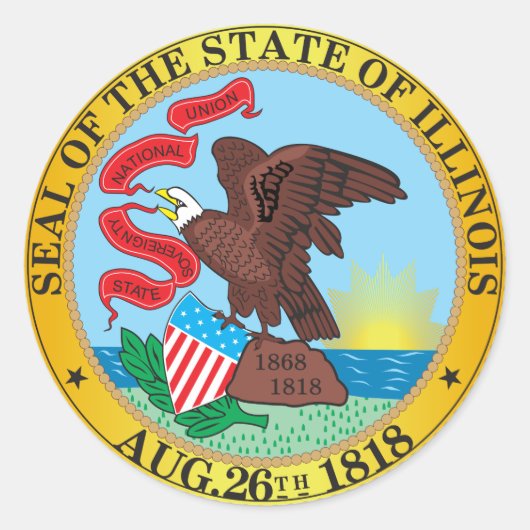 Sticker Rond Sceau de l'État de l'Illinois (Devant)