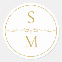 Sceau de lettre élégant à monogramme minimal pour