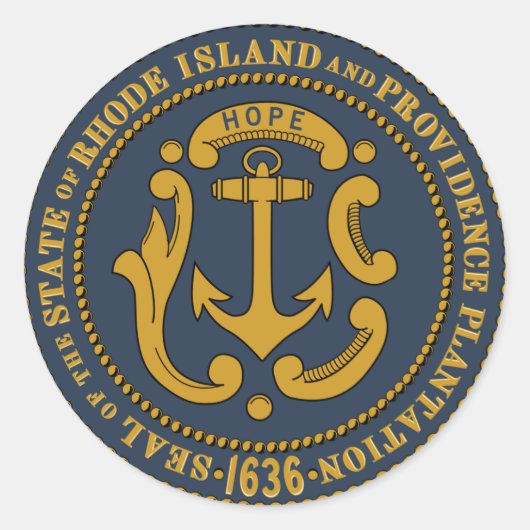 Sticker Rond Sceau de l'île Rhode (Devant)