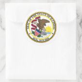 Sticker Rond Sceau de l'Illinoisan, Illinois (Sac)