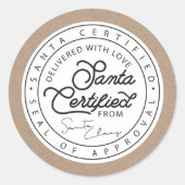 Sticker Rond Sceau de livraison certifié Père Noël en papier Br (Devant)