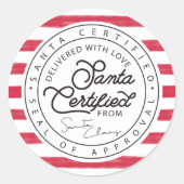 Sticker Rond Sceau de livraison certifié Père Noël Red & White  (Devant)